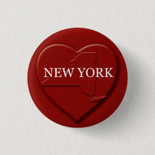 Macaron Rond 2,50 Cm Bouton de conception de carte cardiaque de New Yor