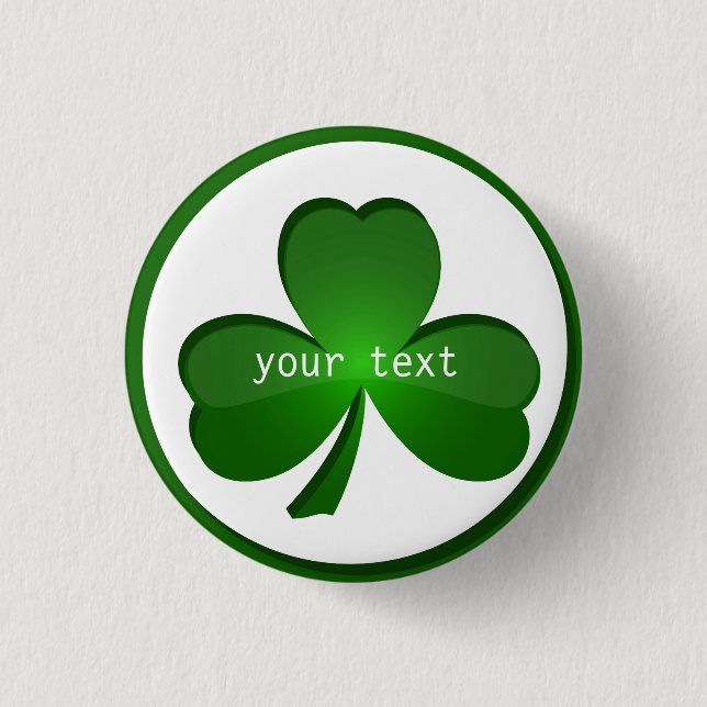 Macaron Rond 2,50 Cm Bouton de conception shamrock (Devant)