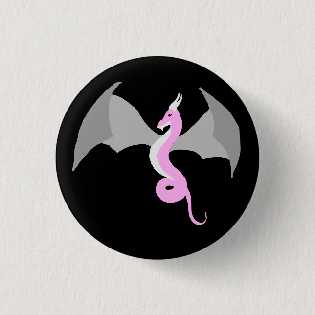 Macaron Rond 2,50 Cm bouton de dragon de Demi-fille (Devant)
