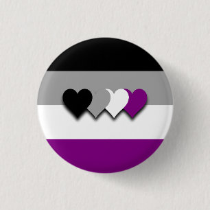 Macaron Rond 2,50 Cm Bouton de drapeau d'Asexuality