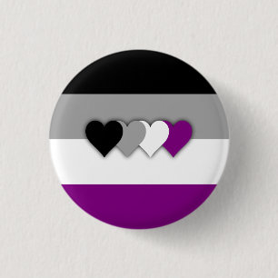 Macaron Rond 2,50 Cm Bouton de drapeau d'Asexuality