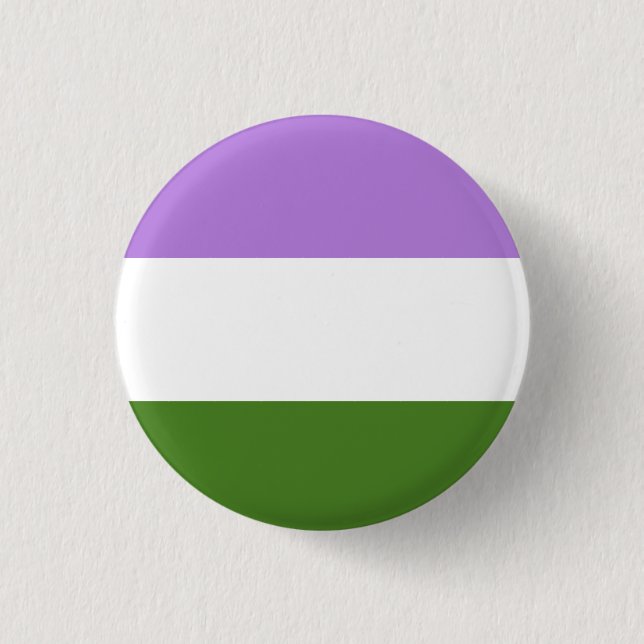 Macaron Rond 2,50 Cm Bouton de drapeau de fierté de Genderqueer (Devant)