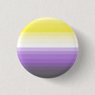 Macaron Rond 2,50 Cm Bouton de drapeau de fierté de Nonbinary de