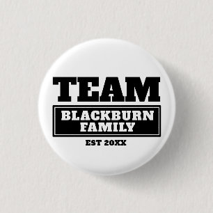 Macaron Rond 2,50 Cm Bouton de famille ou d'équipe personnalisée noir d