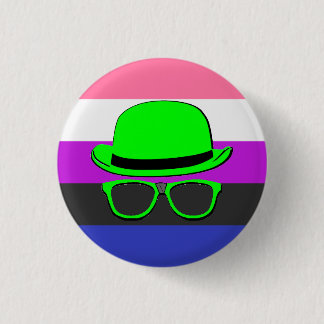 Macaron Rond 2,50 Cm Bouton de Fierté de Genre Fluide de Dork Night