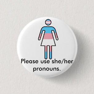 Macaron Rond 2,50 Cm Bouton de fierté/pronom de Transwoman