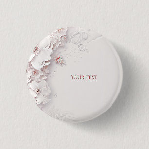 Macaron Rond 2,50 Cm Bouton de floraison rose ivoire