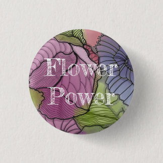 Macaron Rond 2,50 Cm Bouton de flower power