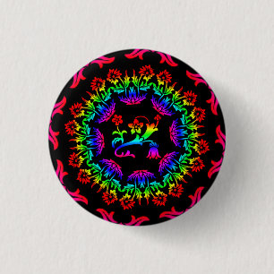 Macaron Rond 2,50 Cm bouton de flower power