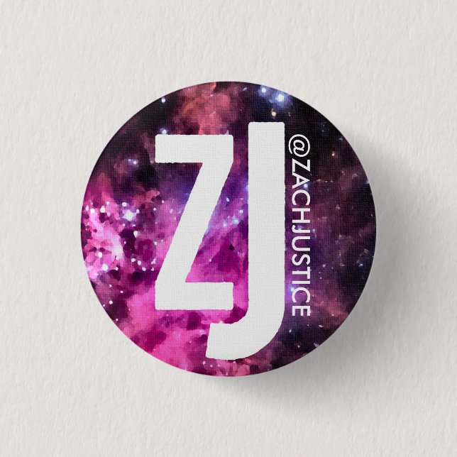 Macaron Rond 2,50 Cm Bouton de galaxie de justice de Zach (Devant)