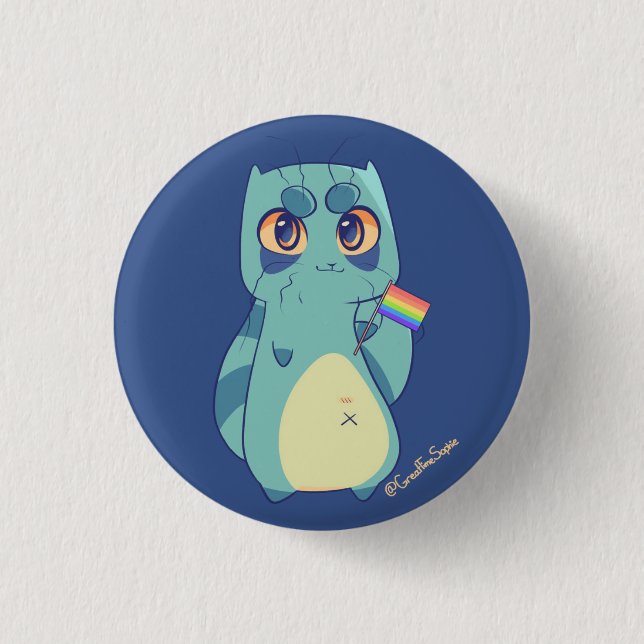 Macaron Rond 2,50 Cm Bouton de gay pride de HÉRAUT (Devant)