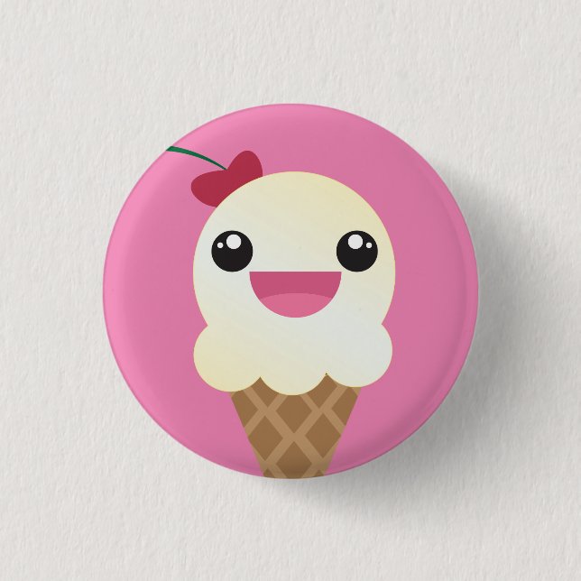 Macaron Rond 2,50 Cm Bouton de glace à la vanille (Devant)