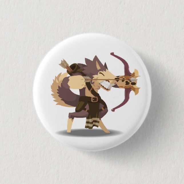 Macaron Rond 2,50 Cm Bouton de Gnoll Archer (Devant)