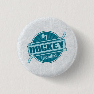 Macaron Rond 2,50 Cm Bouton de grand-père de hockey numéro 1