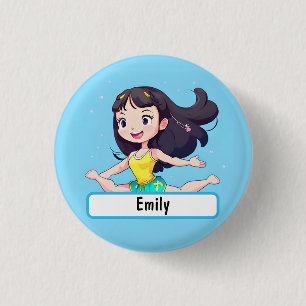 Macaron Rond 2,50 Cm Bouton de gymnaste mignon avec Nametag personnalis