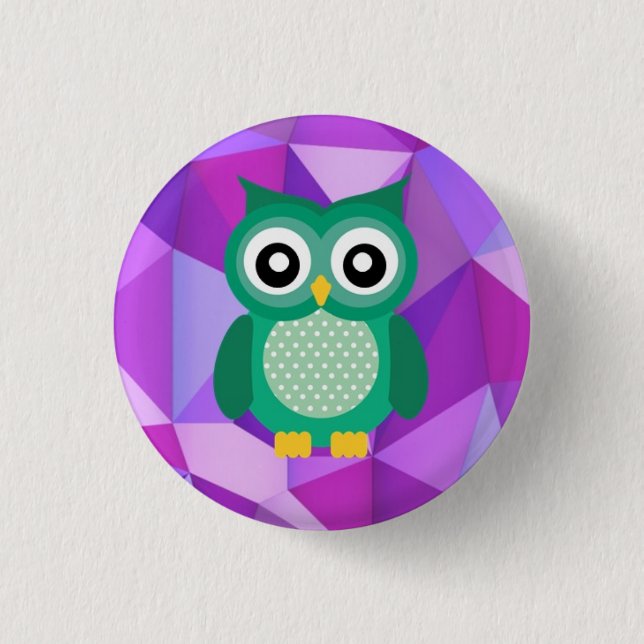 Macaron Rond 2,50 Cm bouton de hibou (Devant)