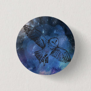 Macaron Rond 2,50 Cm Bouton de hibou volant de minuit