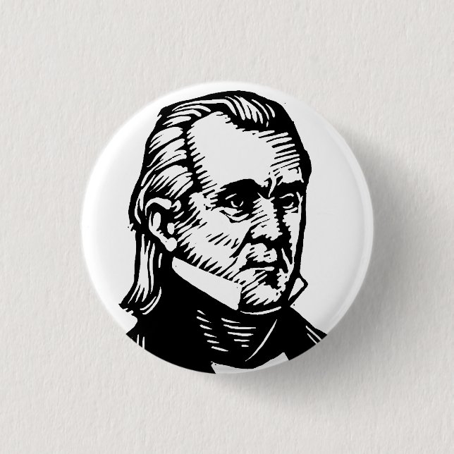 Macaron Rond 2,50 Cm Bouton de James K Polk (Devant)