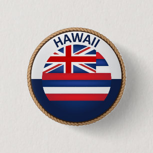 Macaron Rond 2,50 Cm Bouton de joint de drapeau d'état de Hawaii