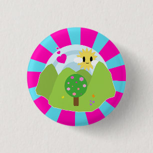 Macaron Rond 2,50 Cm Bouton de journée de printemps de Kawaii