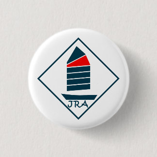 Macaron Rond 2,50 Cm Bouton de JRA - logo foncé sur l'arrière - plan