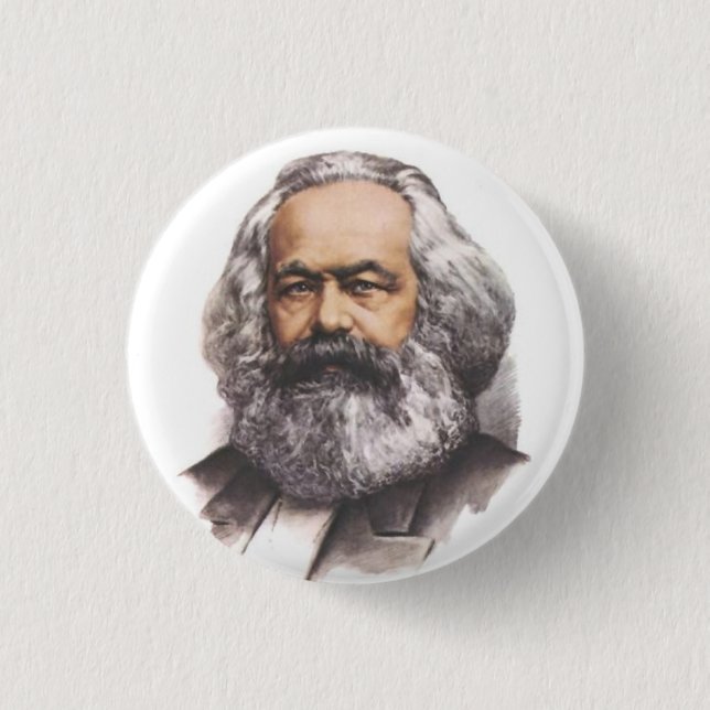 Macaron Rond 2,50 Cm Bouton de Karl Marx (Devant)