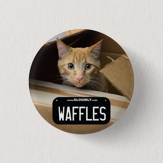 Macaron Rond 2,50 Cm Bouton de Kitty de gaufres (Devant)