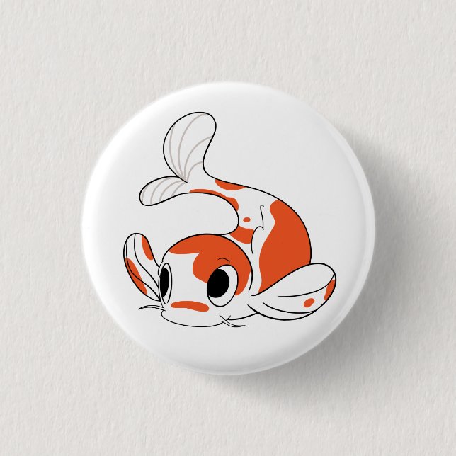 Macaron Rond 2,50 Cm Bouton de Koi d'équipe - blanc (Devant)