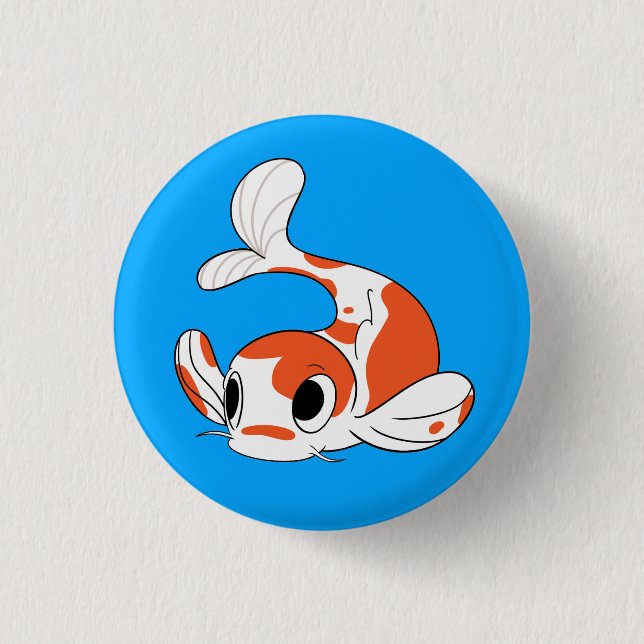 Macaron Rond 2,50 Cm Bouton de Koi d'équipe - bleu (Devant)