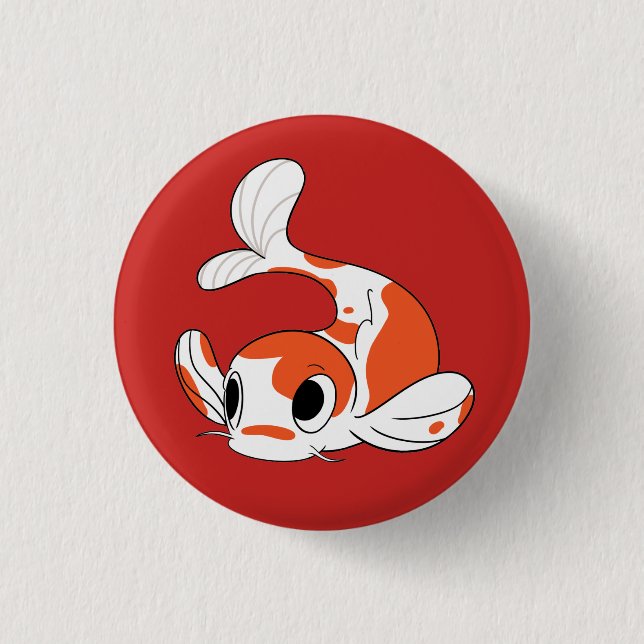 Macaron Rond 2,50 Cm Bouton de Koi d'équipe - rouge (Devant)