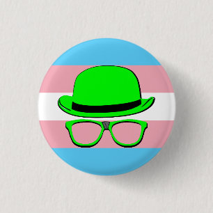 Macaron Rond 2,50 Cm Bouton de la fierté trans de la soirée des ringard