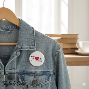 Macaron Rond 2,50 Cm Bouton de la meilleure MOM Ever - Une épée d'amour