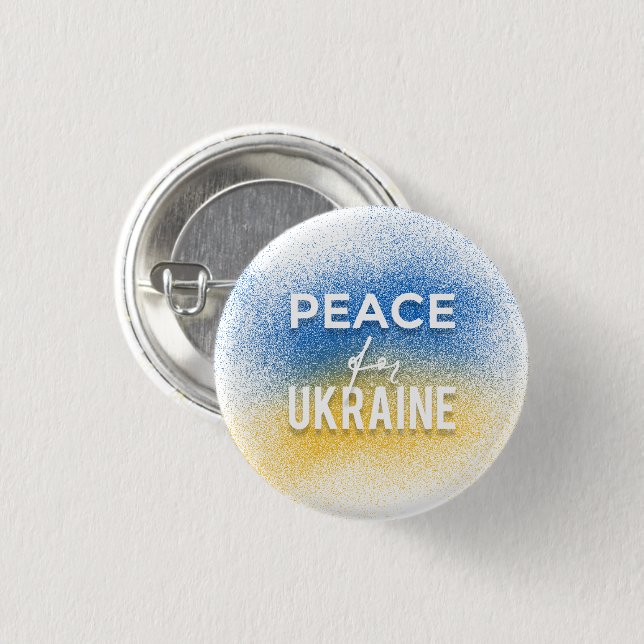 Macaron Rond 2,50 Cm Bouton de la paix pour l'Ukraine (Devant & derrière)