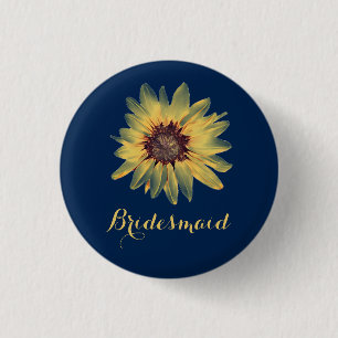 Macaron Rond 2,50 Cm Bouton de la servante de tournesol rustique