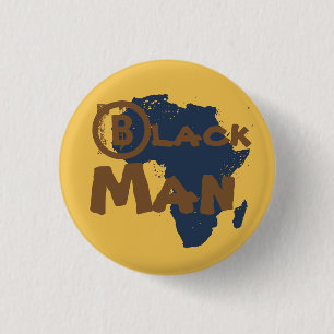 Macaron Rond 2,50 Cm Bouton de l'Afrique Blackman d'or