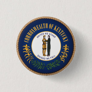Macaron Rond 2,50 Cm Bouton de l'état du Kentucky Flag Seal