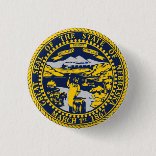 Macaron Rond 2,50 Cm Bouton de l'état du Nebraska