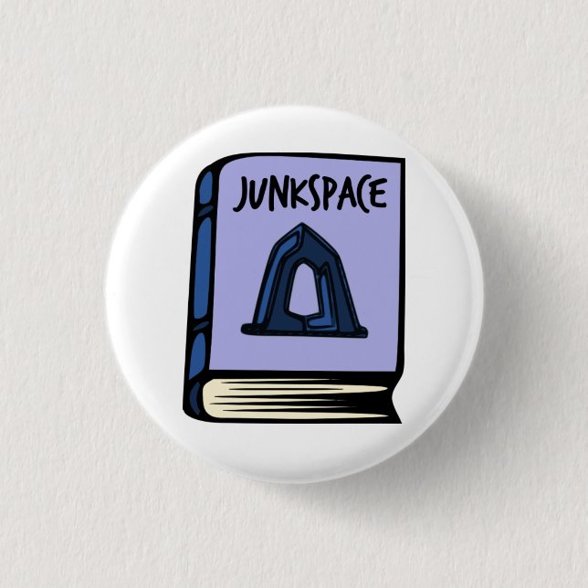 Macaron Rond 2,50 Cm Bouton de livre de Rem Koolhaas Junkspace (Devant)