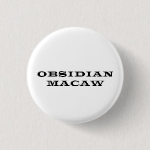 Macaron Rond 2,50 Cm Bouton de logo d'ara d'obsidien