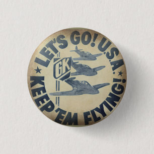 Macaron Rond 2,50 Cm Bouton de logo de temps de guerre de Krupa