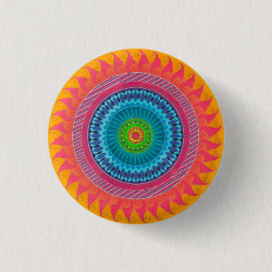 Macaron Rond 2,50 Cm bouton de mandala d'esprit ouvert