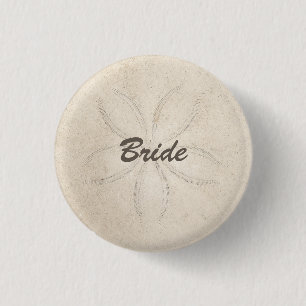 Macaron Rond 2,50 Cm Bouton de mariée sur la plage