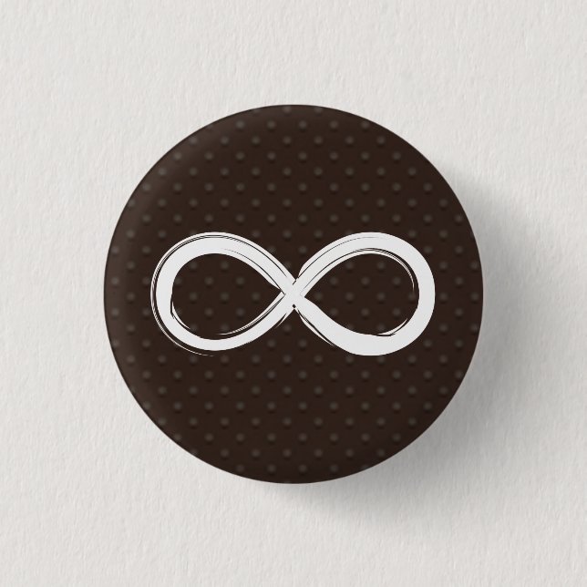Macaron Rond 2,50 Cm Bouton de maths du symbole | d'infini (Devant)