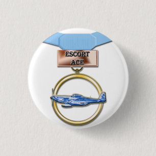 Macaron Rond 2,50 Cm Bouton de médaille d'as d'escorte