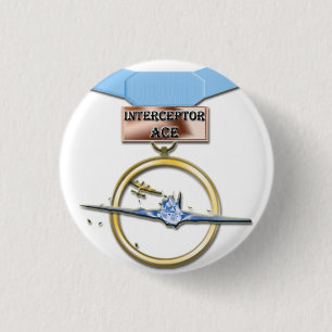 Macaron Rond 2,50 Cm Bouton de médaille d'as d'intercepteur