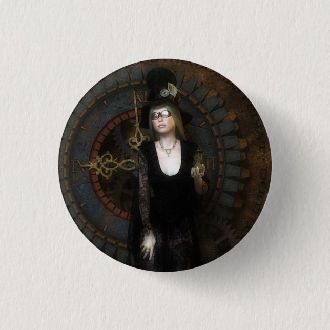 Macaron Rond 2,50 Cm Bouton de montre de Steampunk (Devant)