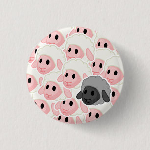 Macaron Rond 2,50 Cm Bouton de moutons noirs