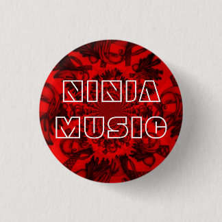 Macaron Rond 2,50 Cm Bouton de musique Ninja rouge