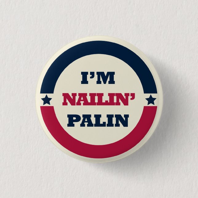 Macaron Rond 2,50 Cm Bouton de Nailin Sarah Palin (Devant)