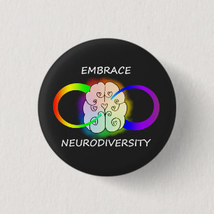 Macaron Rond 2,50 Cm Bouton de Neurodiversity d'étreinte dans